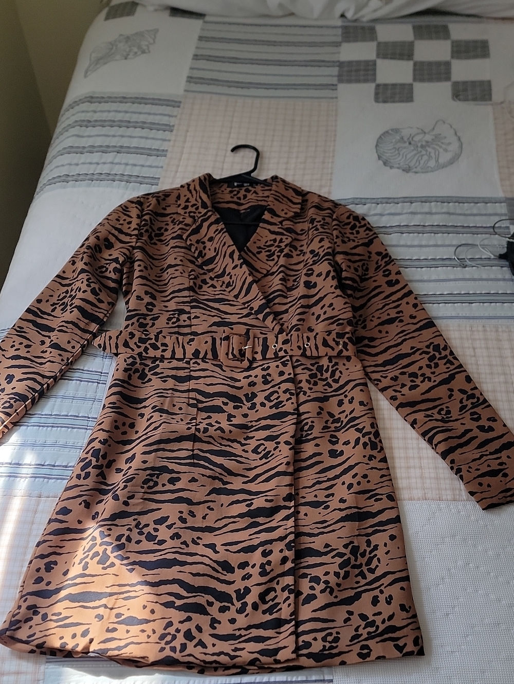 Missguided Brown and Black Animal-Print Mini Dress